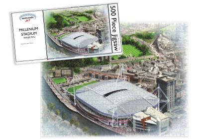 Millennium Stadium Wales Rugby Union Art Jigsaw Puzzle